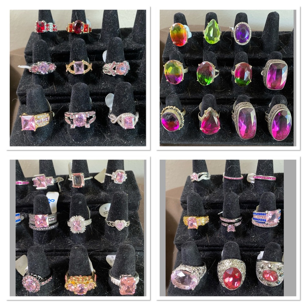Red / Pink / Purple Rings Sizes 7-8 - Picture 3 of 8